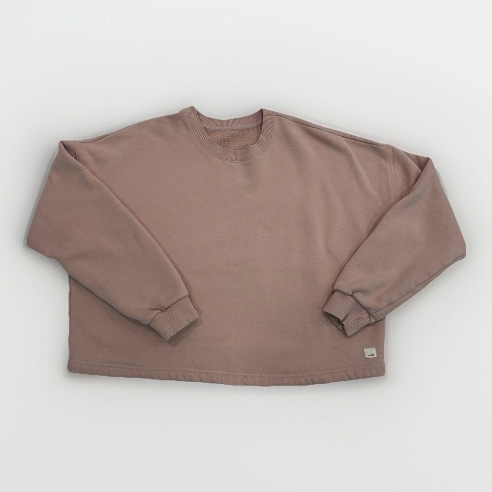 Vuori Sweatshirt Womens Size Large Restore Crewneck Crop Pink Pullover Athletic
